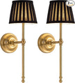 KDG Cordless Wall Sconces Set of 2, Small Wireless 5200mAh Rechargeable Battery Fabric LED Wall Lamps, Portables Lightings for Wall Painting, Living Room, Bedroom, Hallway, Gifts, Night Light (Black)