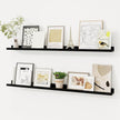 Picture Ledge Shelf, Floating Shelves Set of 2, 40 Inches Solid Wood Nursery Book Shelves for Toys Storage, Kids Bookshelf Wall Mounted for Living Room Bedroom Decor Books Photo Frames, Black