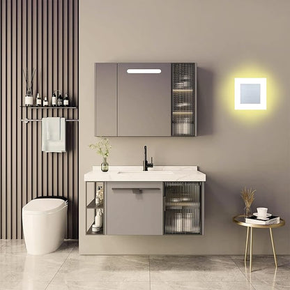 Kawell Modern 10W LED Wall Sconces Indoor LED Wall Light Square Acrylic LED Wall Lamp Minimalists LED Wall Light Sconce for Bedroom Living Room Stairwell Hallway Lounge, Warm White