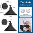 Battery Operated Wall Sconce Set of 2,Vintage Wireless Wall Sconces with Remote,Dimmable Led Wall Lights,Wall Lamp Fixture Indoor Bedroom Living Room Kitchen,LED Bulbs Included,Black