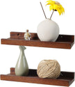 12 Inch Floating Shelves Wall Mounted Set of 2, Rustic Wall Shelves for Decor and Storage, Solid Walnut Wood Shelf, Picture Ledge for Bedroom/Bathroom/Living Room/Kitchen, Walnut Color, 12*4*1.5