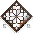Wocred 2 PCS Square Wall Mirror,Gorgeous Rustic Farmhouse Accent Mirror,Caramel Color Entry Mirror for Bathroom Renovation,Bedrooms,Living Rooms and More(12”x12”)