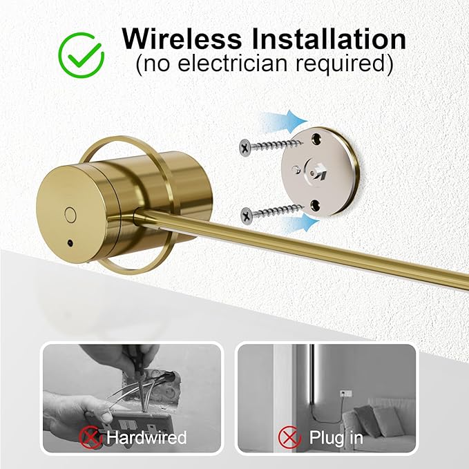 Wireless Wall Sconces Set of Two, 23.6