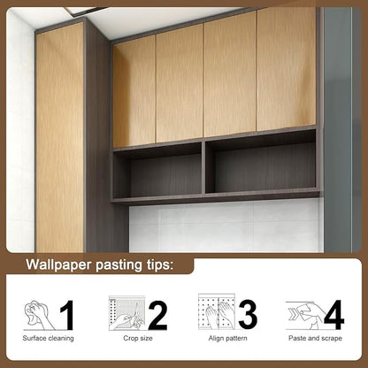Stainless Steel Contact Paper 15.7"x 196" Dark Gold Stainless Steel Contact Paper Peel and Stick Countertop Self Adhesive Thick Texture Vinyl Waterproof Wallpaper Fridge Kitchen Cabinets