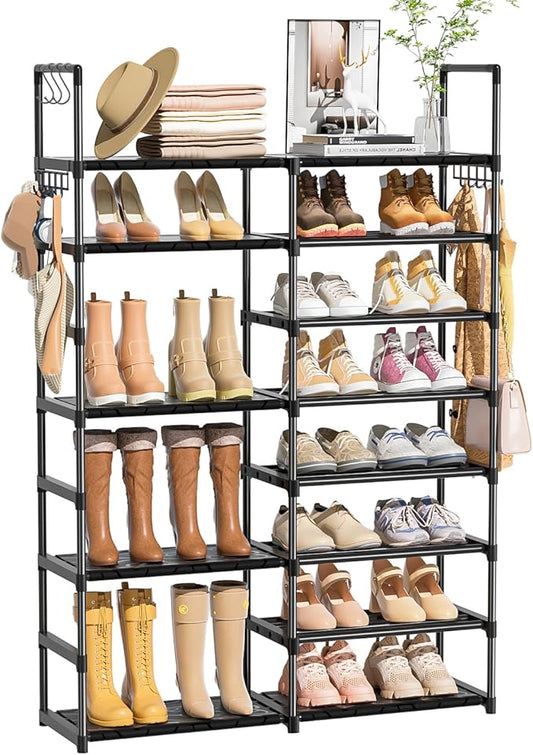 OYREL Shoe Rack Organizer 8 Tiers, Tall Shoe Racks Shelf Storage, 26-32 Pairs Vertical Large Rack,Stackable Shoes Racks for Entryway, Closet, Garage