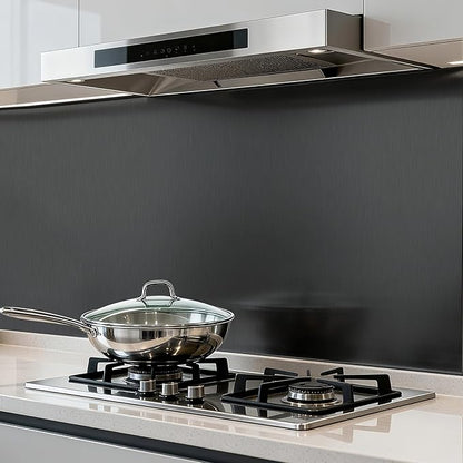 Dark Gray Stainless Steel Contact Paper Peel and Stick Countertop 15.7x18 Stainless Steel Peel Stick Wallpaper Self Adhesive Thick Vinyl Waterproof for Wall Paper Fridge Kitchen Cabinets