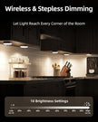 EZVALO Under Cabinet Lighting with Charging Station,1000mAh Rechargeable Puck Lights with Remote, 3 Color Temps & 12 RGB Closet Lights, Dimmable Motion Sensor Lights for Shelf, Kitchen (6 Packs)