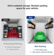 FLEXIMOUNTS 1x3ft Garage Shelving Wall-Mounted, 1-Pack Heavy-Duty Wall Shelving, Holds Up to 150 lbs, Garage Storage Rack for Organization & Storage Bins, Black, Classic Series