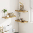 Vivelove 12 Inch Deep Floating Shelves 16 inch Long, 2 Inch Thick Wall Shelves with Invisible Brackets, Shelf for Bedroom Bathroom Living Room Kitchen Office Home Decor, Modern Shelf Set of 2, Oak