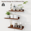 Axeman Picture Ledge Shelf | 16 Inch Walnut Floating Shelves Set of 3 | Rustic Wood Wall Shelves with Lip | 16
