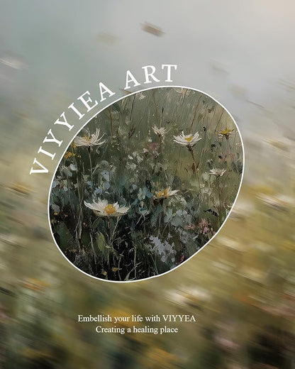 VIYYIEA Gold Framed Art Prints,12x16Inch, Wildflower Floral Vintage Art Painting, Country Spring Landscape Decor for Bedroom Bathroom Dining Room Shelf, Rustic Farmhouse Canvas Picture