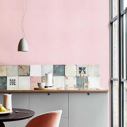 Pink Grasscloth Peel and Stick Wallpaper Textured Contact Paper 15.7inch x 196.8inch Faux Linen Vintage Grasscloth Contact Paper Self Adhesive Removable Wallpaper Vinyl