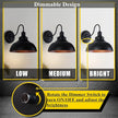 Lightess Black Wall Sconces with Dimmer ON/Off Switch, Dimmable Wall Mount Light Fixture Industrial Farmhouse Lighting for Kitchen Living Room, C91Y112
