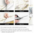 LACHEERY Thick White Marble Peel and Stick Wallpaper White and Gold Wallpaper for Kitchen Accent Wall Paper Counter Cover Peel and Stick Countertop Contact Paper Waterproof Matte Marble Roll 12