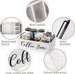 Coffee Station Organizer Wooden Coffee Bar Holder Accessories for Countertop, Farmhouse Kcup Pod Storage Basket with Handle - White