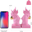 Pink Parrot Decorative Bookends,Set of 2 Cute Bird Animal Sculpture Book Ends to Hold Hevay Duty Books,Unique Resin Statues Book Stopper for Home Office Desk Bookshelf Decor
