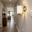 Wall Sconces Lights Lamp for Bedroom Bathroom, Modern Vanity Light Fixtures, Gold Farmhouse Wall Mount Lighting Lanterns with Glass Shade for Living Room Mirror Hallway Kitchen