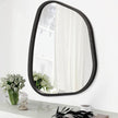 Irregular Wall Mirror Asymmetrical White Mirror Modern Wood Frame Unique Shape Wall Mounted Vanity Artistic Mirror Decor for Living Room Bedroom Bathroom Entryway Hallway 20