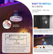 RGB Puck Lights with Remote Control, 2000mAh Battery Operated Tap Lights Rechargeable, 9 Colors & 2 Dynamic Changing Under Cabinet Lighting, Magnetic Stick on Light for Closet(Silver, 3 Pack)