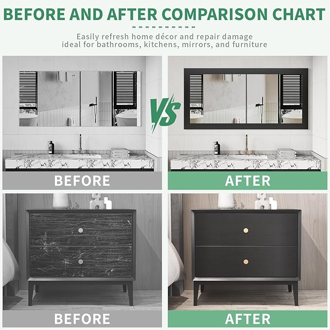 10M Peel and Stick Wallpaper Borders 390” x 4” Self Adhesive Mirror Frame Border Wood Grain DIY for Kitchen Bathroom Mirror Removal Border Sticker Wall Decor Cover 10.8 Sq.Ft, Black Wood