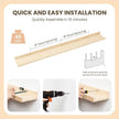 Fun Memories Picture Ledge Shelf, Pine Wood Floating Shelves Set of 2, 48 inch Nursery Book Shelves, Photo Ledge Book Shelves Wall Mounted for Living Room Kids' Room Bedroom - Natural