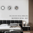 3 Pack Metal Mirrors for Wall Sunburst Wall Mirrors Home Décor Decorative Hanging Wall Art for Living Room Bedroom Entryway (Black, Flower+Sunburst)