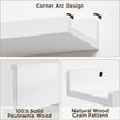 RICHFOCUS Floating Shelves for Wall, 48 inch Solid Wood Picture Ledge Shelf for Wall Storage, Nursery Book Shelves with Lip for Living Room Bathroom Bedroom Kitchen, Set of 3, Washed White