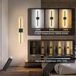 Wall Sconces Battery Operated, Wall Sconces 3000K-6000K Dimmable Rechargeable Wall Sconce with Remote Control, 350°Rotate LED Wireless Wall Lights for Living Room, Hallway, Bedroom(Black)
