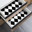 Black and White Peel and Stick Wallpaper Diamond Wallpaper Rhombus Contact Paper Self Adhesive Waterproof Vinyl Roll for Bathroom Kitchen Backsplash Cabinets A Set of 17.3