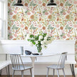 EchoSphere 16.9 in x118 in Peel and Stick Wallpaper Floral Self Adhesive Wallpaper Boho Floral and Leaf Contact Paper DIY Removable Wall Paper for Bedroom Livingroom Cabinets Decor Vinyl Roll