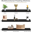 Sorbus Floating Shelves for Wall - 55 Inch Extra-Long Bathroom Shelves, Wall Decor for Bedroom, Kitchen, Living Room, Book Storage - Mounted Floating Shelf with Hidden Brackets (Black, 3 Pack)