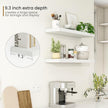 Fun Memories 36Inch Floating Shelves, 9.3Inch Deep Rustic Wall Shelves - Extra Deeper & Thicker Wall Mounted Storage Shelf for Kitchen, Farmhouse - Set of 2 - Rustic White