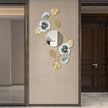 Tandefio 3 Pcs Metal Decorative Wall Mirrors for Living Room Metal Ginkgo Leaf Mirror Modern Creative Wall Decor Art Hanging Decor Mirror for Entrance Bedroom Living Room(Vintage Gold,16.inches)