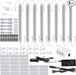 LABOREDUCER Under Cabinet Lighting Wired Plug in or Hardwired Cold White 6000K, 8 Pack 11inch Linkable Dimmable LED Under Cabinet Lights with Power Adapter,24V Under Counter Lights for Kitchen