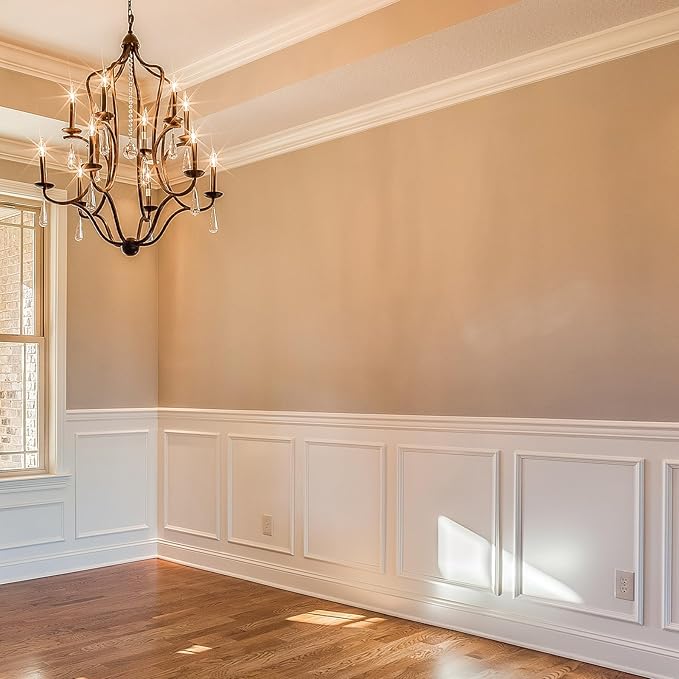 3 Set Accent Wall Molding Kit Premade Wainscoting Panels Wall Molding Peel and Stick Panel White Pre Cut Trim for Walls Picture Frame Molding for Home Decoration(31.5x31.5 Inch)