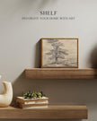 InSimSea Framed Canvas Print Art, Vintage Tree Sketch Landscape Painting, Rustic Farmhouse Cottage Decor for Hallway Wall Floating Shelf Desk Vanity Fireplace,10x8 in, Neutral Tones