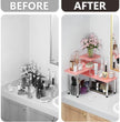 ZHWS Bathroom Counter Organizer Corner Shelf – Bathroom Organization Bamboo 3 Tier Spice Rack Makeup Organizer Bookshelf Space Saving Rack Kitchen Office Living Room (Pink)