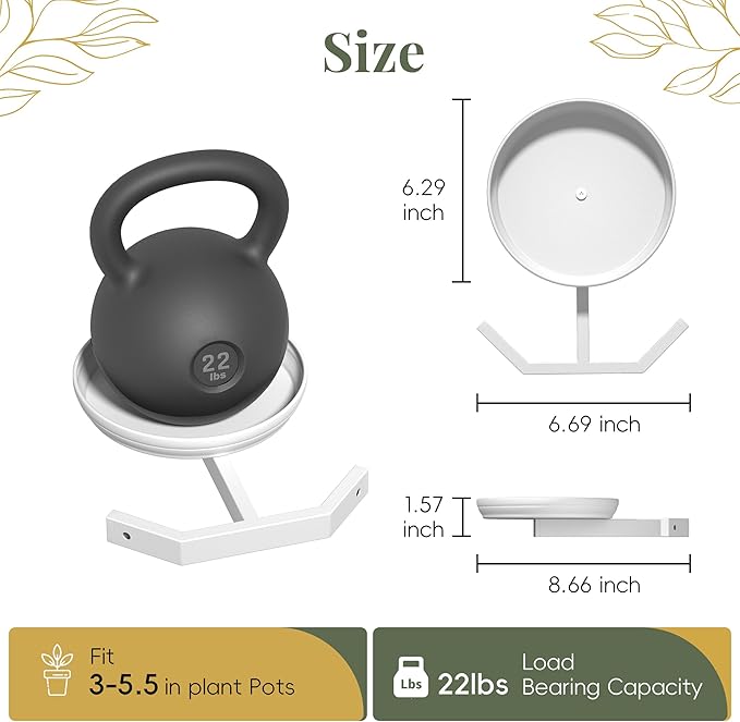 BXF Corner Wall Planters for Indoor Plants, 90 Degree Floating Shelves. Heavy Duty Mounted Holder, Minimalist Hanging Decor. Window Shelf Fits 4-7 Inch Pots (White, 3 Pack)