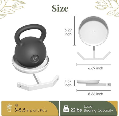 BXF Corner Wall Planters for Indoor Plants, 90 Degree Floating Shelves. Heavy Duty Mounted Holder, Minimalist Hanging Decor. Window Shelf Fits 4-7 Inch Pots (White, 3 Pack)