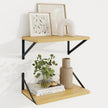 Axeman Deep Floating Shelves | 16 Inch Oak Wall Shelves Set of 2 | 10 Inch Deep Wood Floating Shelves for Wall | 16