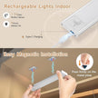 Under Cabinet Lighting Wireless, 4Pack Motion Sensor Light Indoor with 3 Color Temps, Dimmable Closet Lights Battery Operated, LED Magnetic Light, Rechargeable Under Counter Lights for Kitchen Stairs