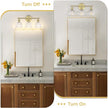 Vintage Bathroom Light Fixtures,3-Light Hardwired Vanity Lights with Clear Tulip Glass Shade,Gold Bathroom Vanity Light for Mirror Restroom,E26 Socket,18.5 in(Bulbs Not Included)