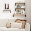 YGEOMER 4 Pack Wall Shelves Floating Shelves for Bedroom, Bathroom Storage, Living Room and Kitchen Farmhouse Decor(Different Sizes)