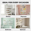 Nursery Book Shelves Set of 6, White Metal Floating Shelves for Wall, 16 Inch Scalloped Book Shelf for Kids Room, Bathroom, Bedroom, Playroom Wall Decor & Storage