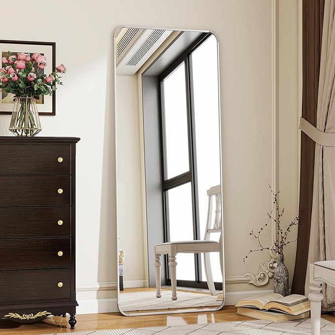 BEAUTYPEAK Silver Full Length Mirror, 56