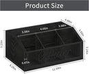 YINMIT Coffee Station Organizer for Countertop, Wood Coffee Bar Organizer with Removable Dividers for Pods, Syrup, Cups, Stirrer, Tea - Office Bar Accessories, Iron Mesh-Black