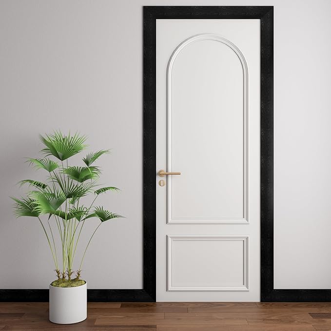 LaCheery Black Wood Mirror Frame Border Peel and Stick Mirror Border Tape Black Wallpaper Borders for Bathroom Mirrors Borders Sticker Waterproof Removable Bulletin Board Wall Paper Trim Decor 3