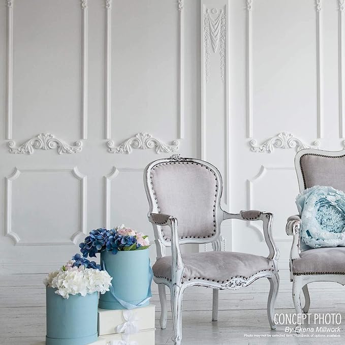 Ekena Millwork PNL16X28AS-02-CASE-2 Ashford Molded Scalloped Wainscot Wall Panel, 16