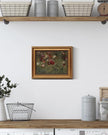 HUARCEY Framed Canvas Wall Art Prints, Bathroom Shelf Vintage Decor Aesthetic, Poppies Floral Paintings Farmhouse Wall Decor, Retro Table Desk Pictures for Bedroom Living Room, 8x10Inch