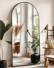 Arched Full Length Mirror, Floor Mirror with Stand, 71